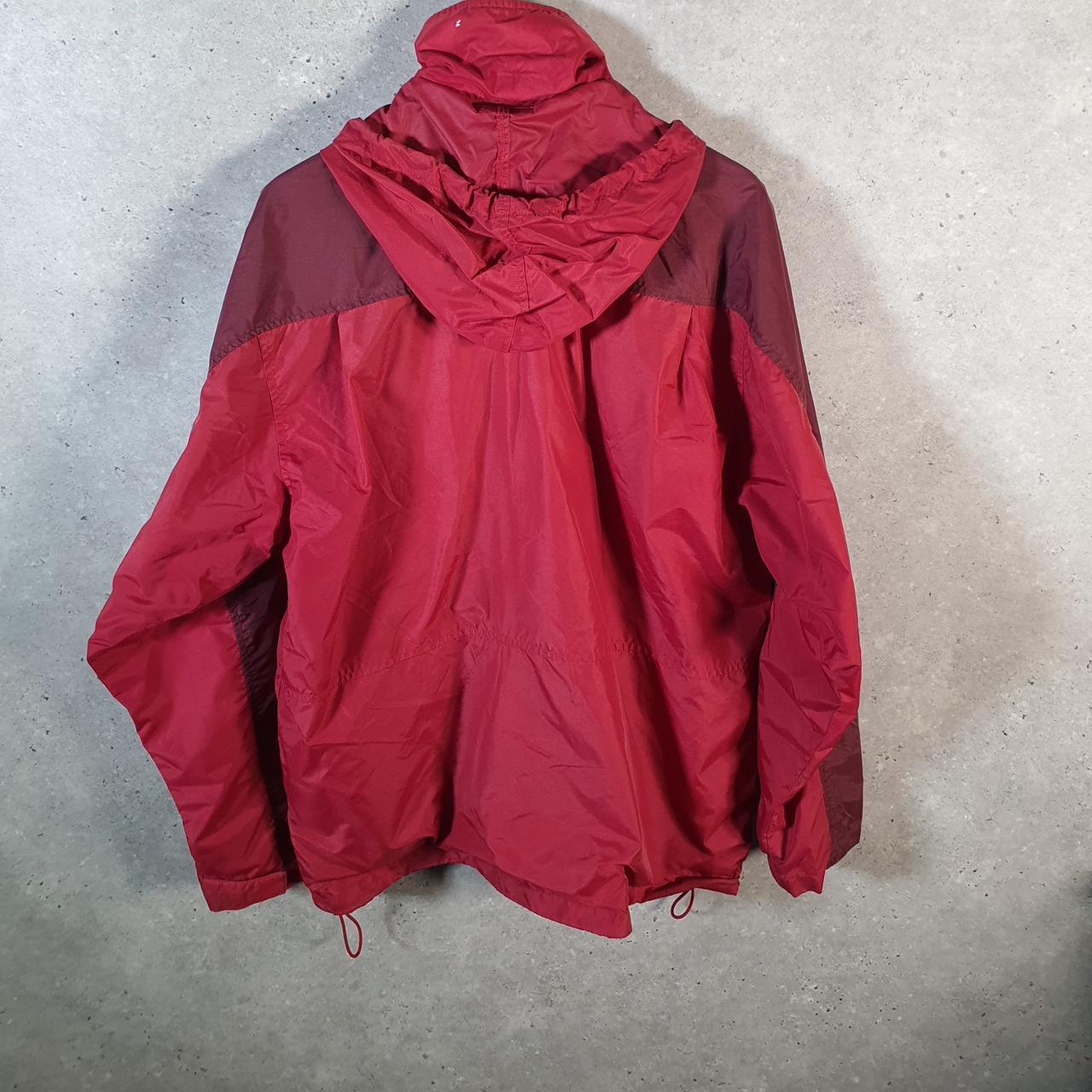 Vintage L.L. Bean Outdoors Nylon Jacket Mens Large Hooded Red Full Zip Waterproof