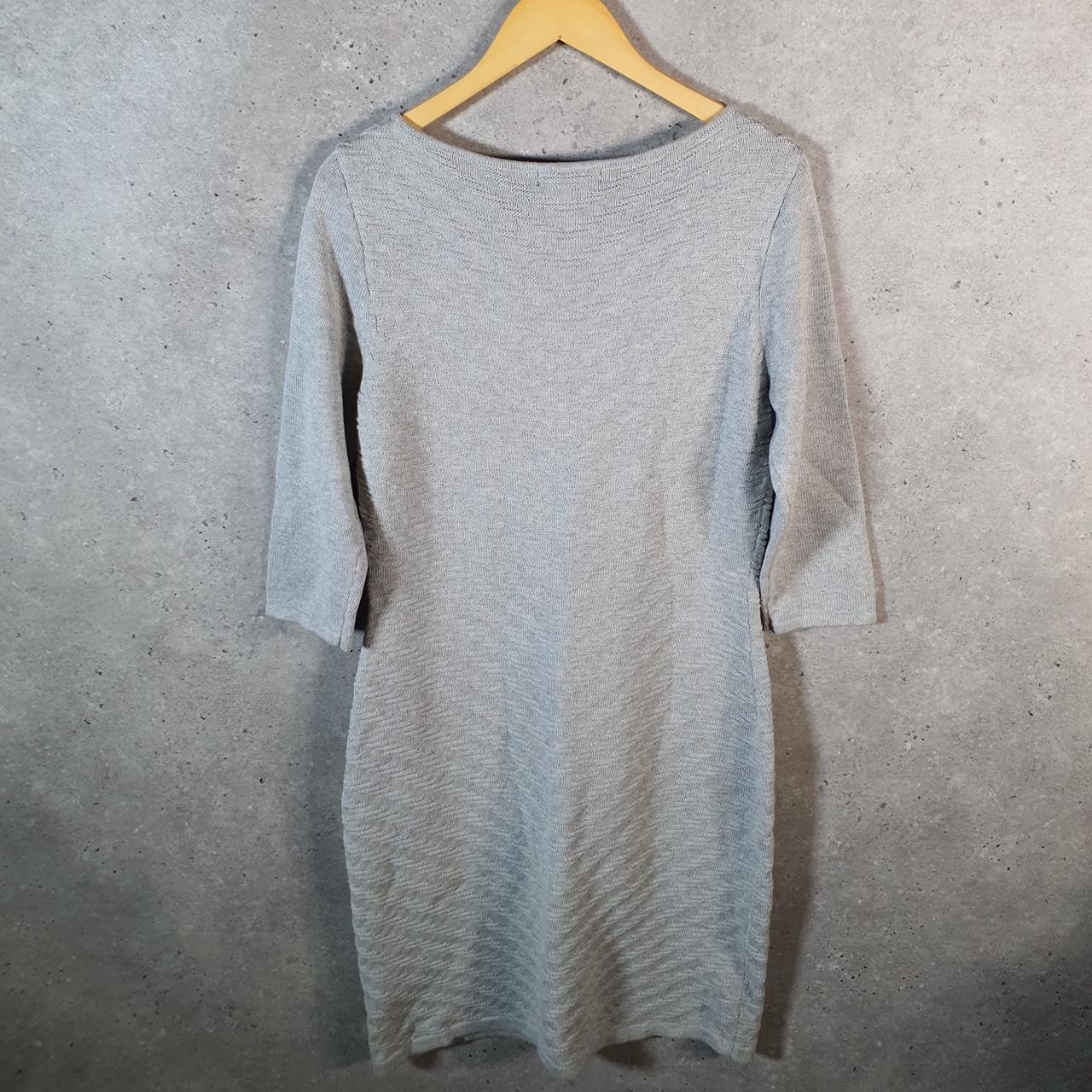 Vintage Ralph Lauren Polo Dress Knit Sweater Womens Large Grey Cotton Pullover