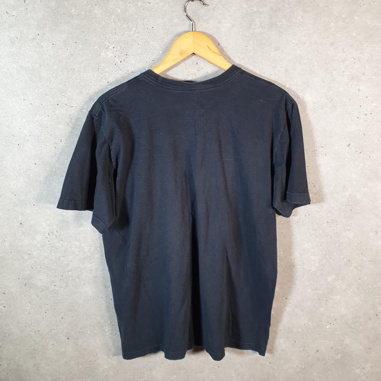 Vintage Nike T Shirt Men’s Large Black Printed Single Swoosh Logo Athletic C8260