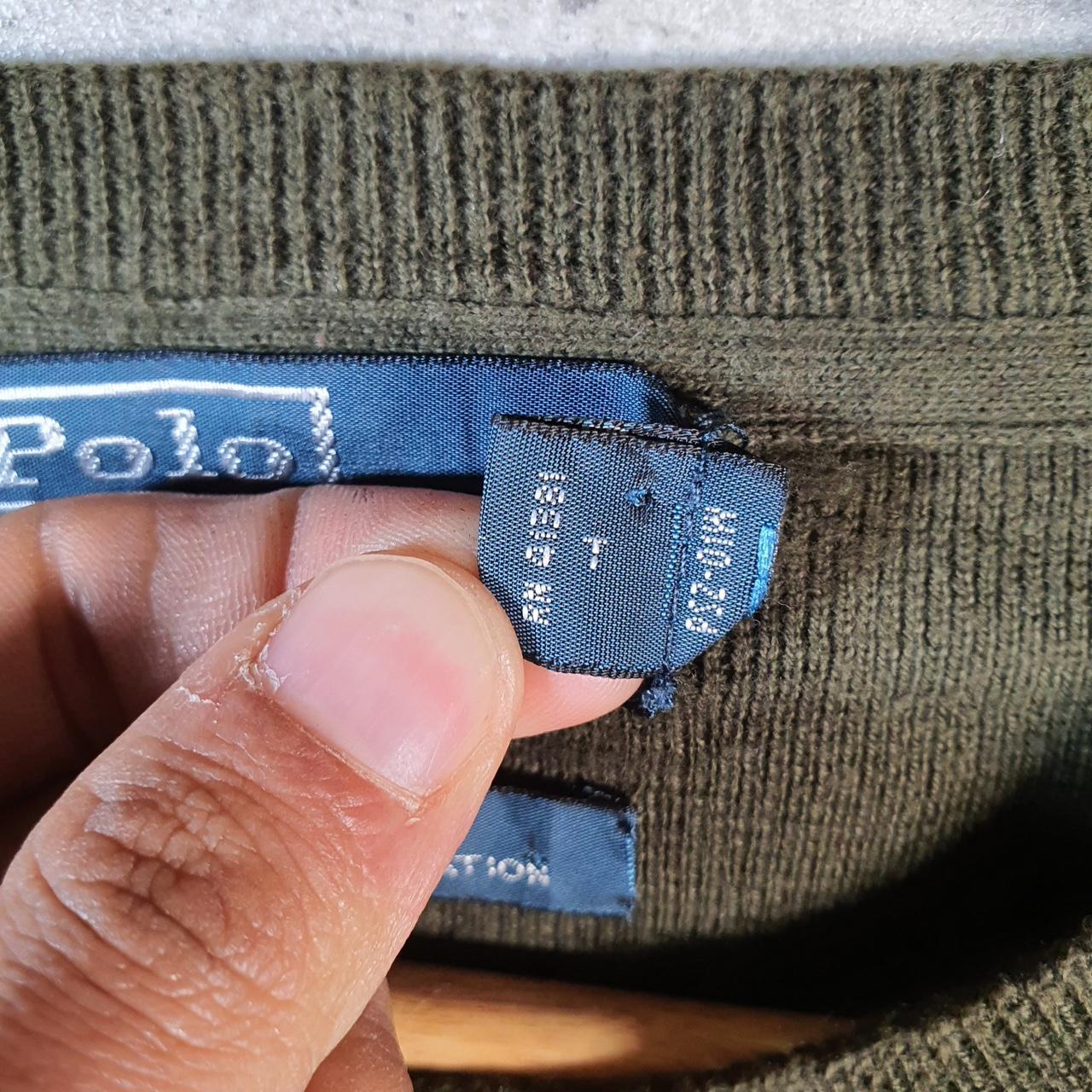 Vintage Ralph Lauren Polo Sweatshirt Men’s Large Khaki Green Cotton Pullover Pony