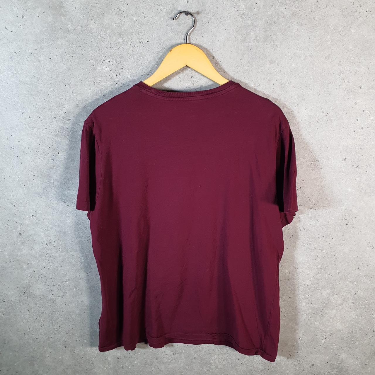 Vintage Ralph Lauren Polo Sport T Shirt Men’s Large Burgundy Red Custom Fit Embroidered Pony C8691