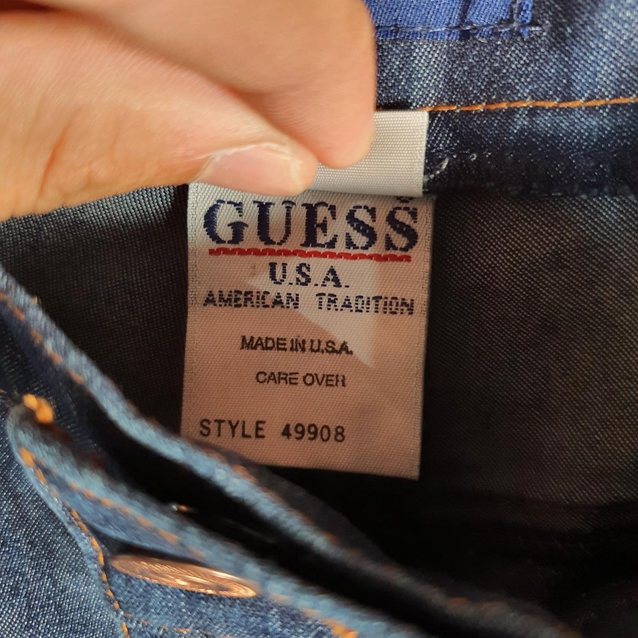 Vintage Guess Baggy Shorts Jorts Cargo Mens W31 Blue Denim Relaxed Fit Cargo