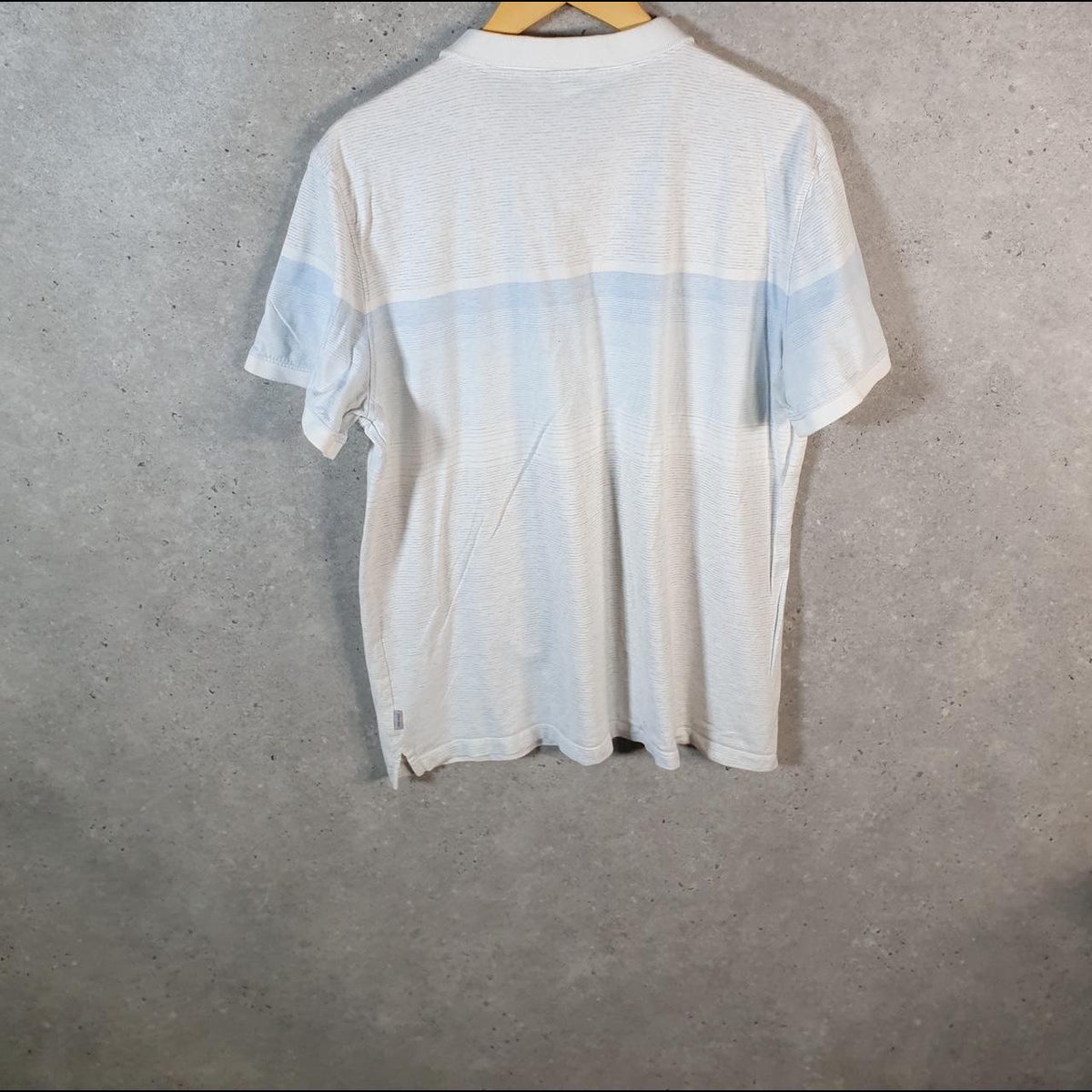 Vintage Calvin Klein Polo Shirt Men’s XL White Striped Classic Fit Embroidered Logo C9940