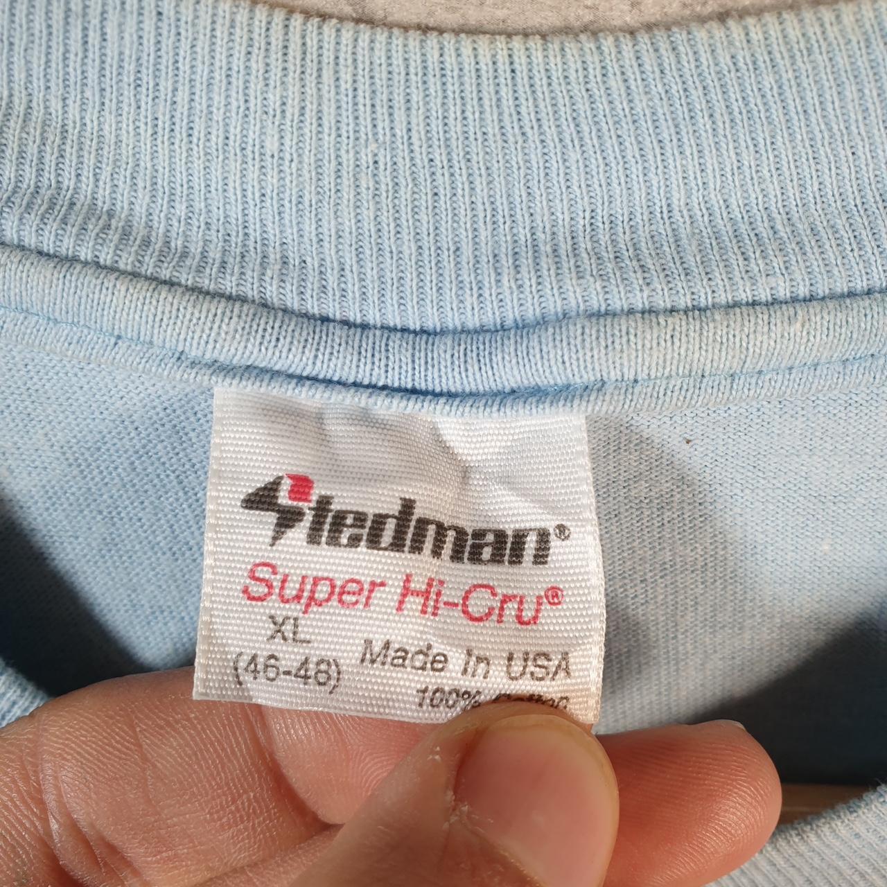 Vintage Stedman Raven Knob Old Hickory Boat 90s USA Single Stitch T Shirt Men’s XL Blue