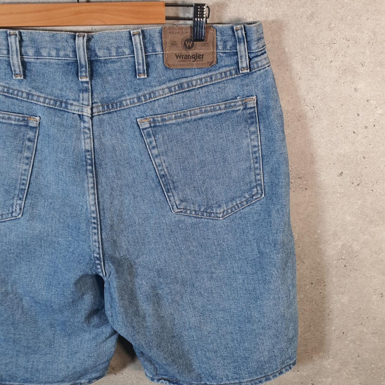 Vintage Wrangler Denim Shorts Jorts Cargo Men’s W38 Relaxed Blue Baggy Cotton