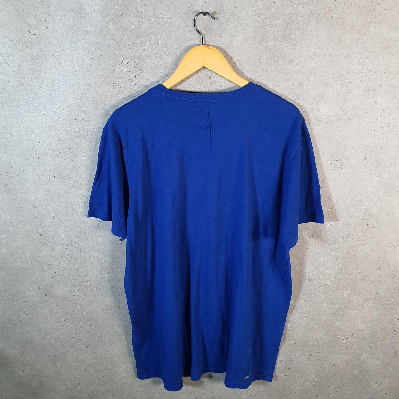 Vintage Adidas Perfomance Go Tee Spellout T Shirt Men’s XL Blue Three Stripes Logo Athletic C9815