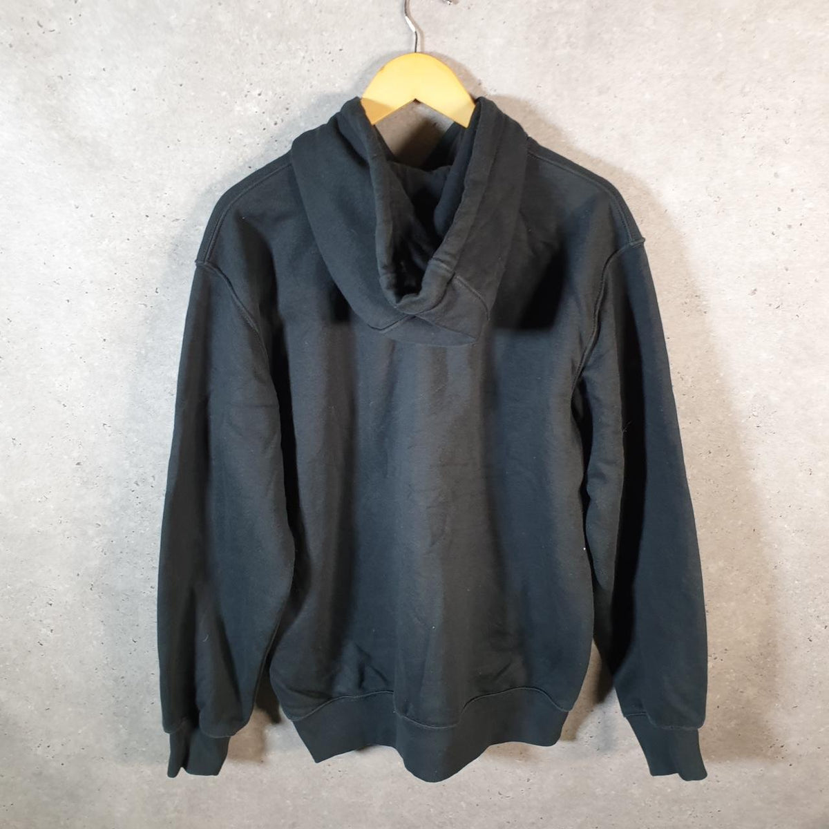Vintage Carhartt Hoodie Mens Medium Black Pullover Blank Rain Defender USA Loose Fit