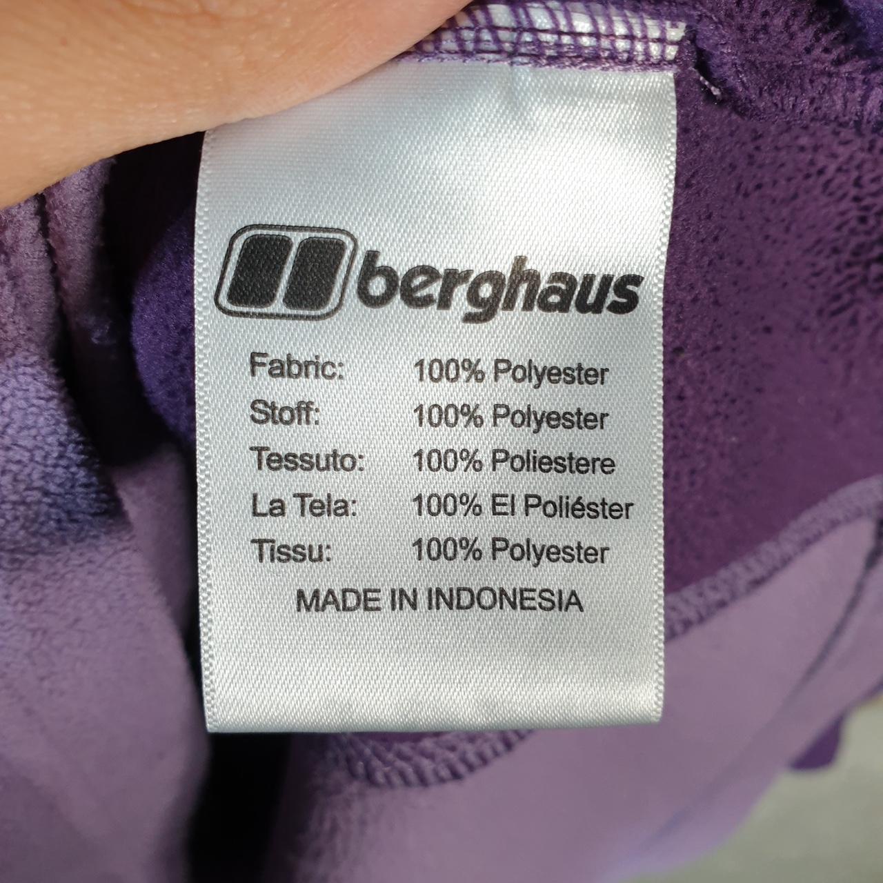Vintage Berghaus Teddy Fleece Sweatshirt Womens UK12 Purple Full Zip Logo