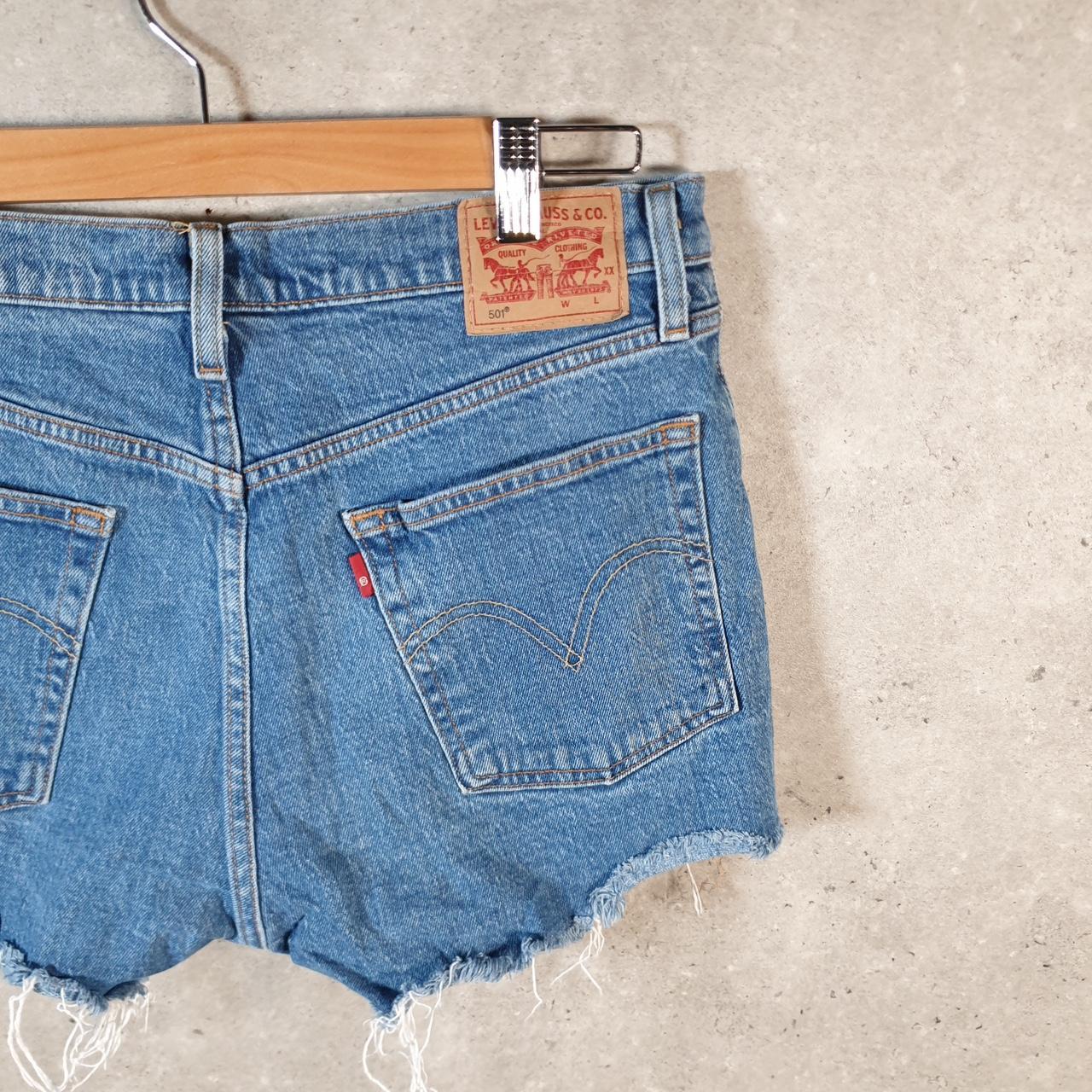 Vintage Levi’s 501 Cut Off Baggy Shorts Jorts Cargo Womens W31 Blue Relaxed Denim