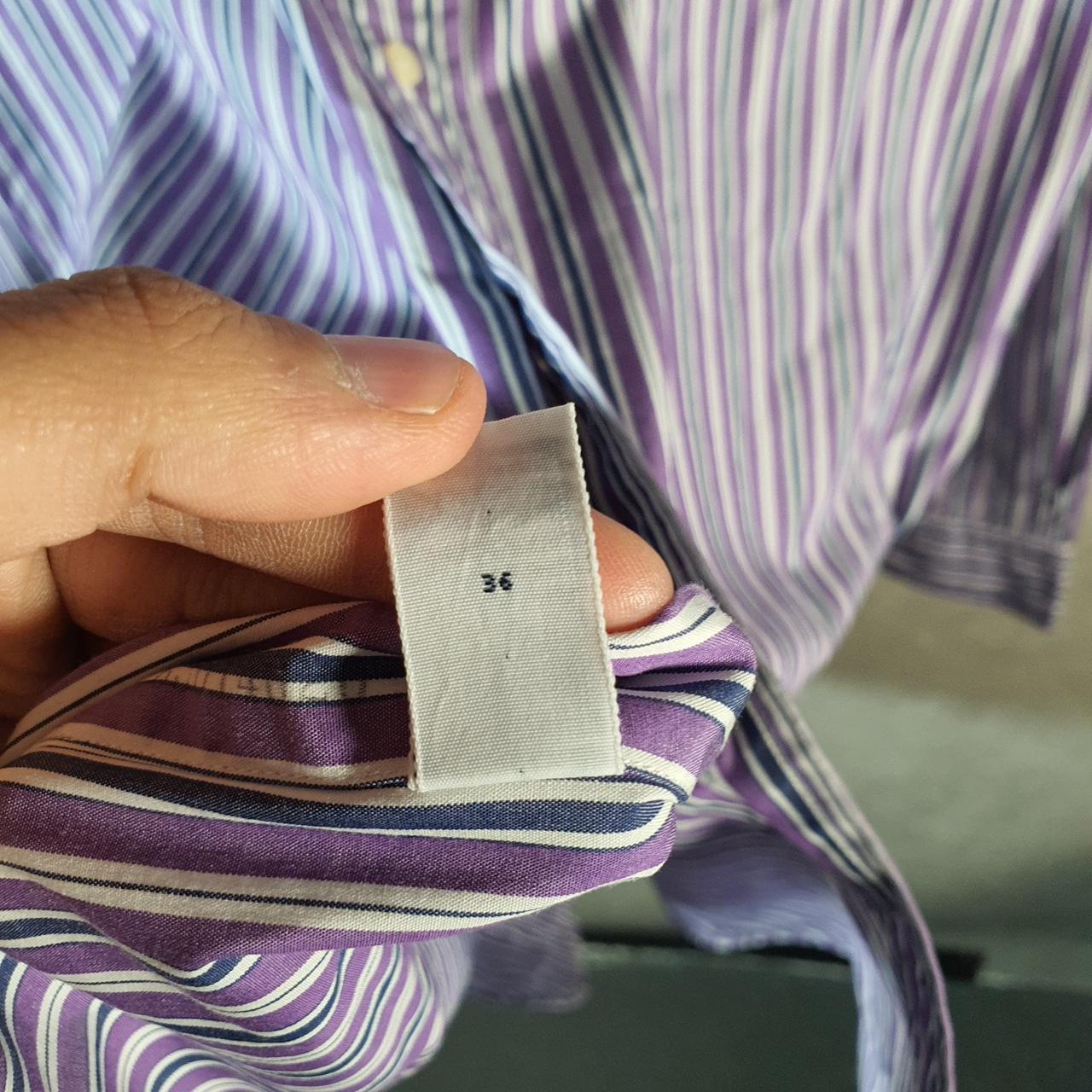 Vintage Ralph Lauren Button Down Shirt Men’s Large Purple Striped Curham Sport Cotton