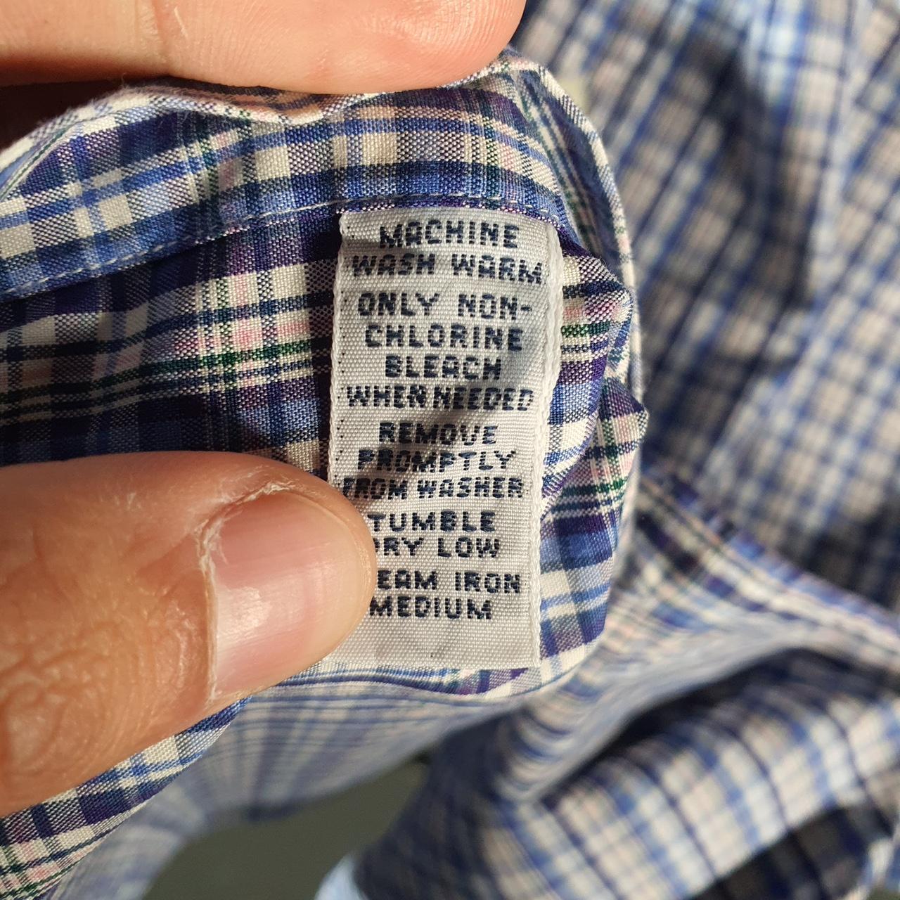 Vintage Ralph Lauren Button Down Shirt Men’s 2XL Blue Checkered Classic Cotton Pony Casual Big Fish Vintage