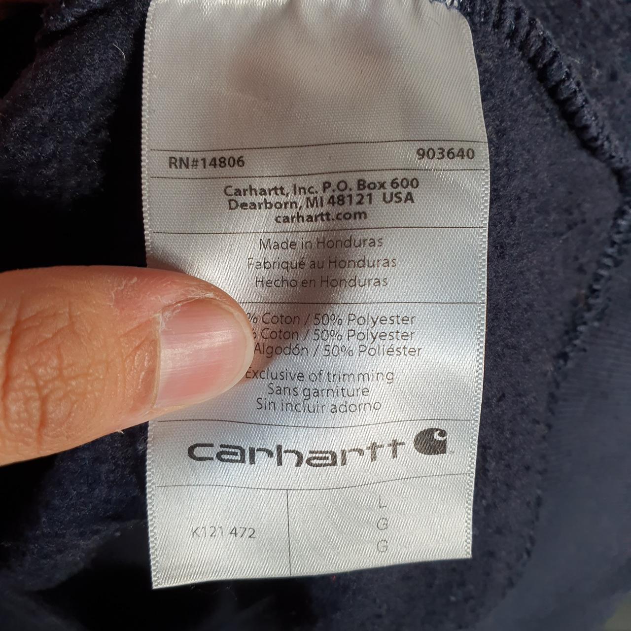 Vintage Carhartt Hoodie Men’s Large Navy Blue Pullover Blank USA Loose Fit