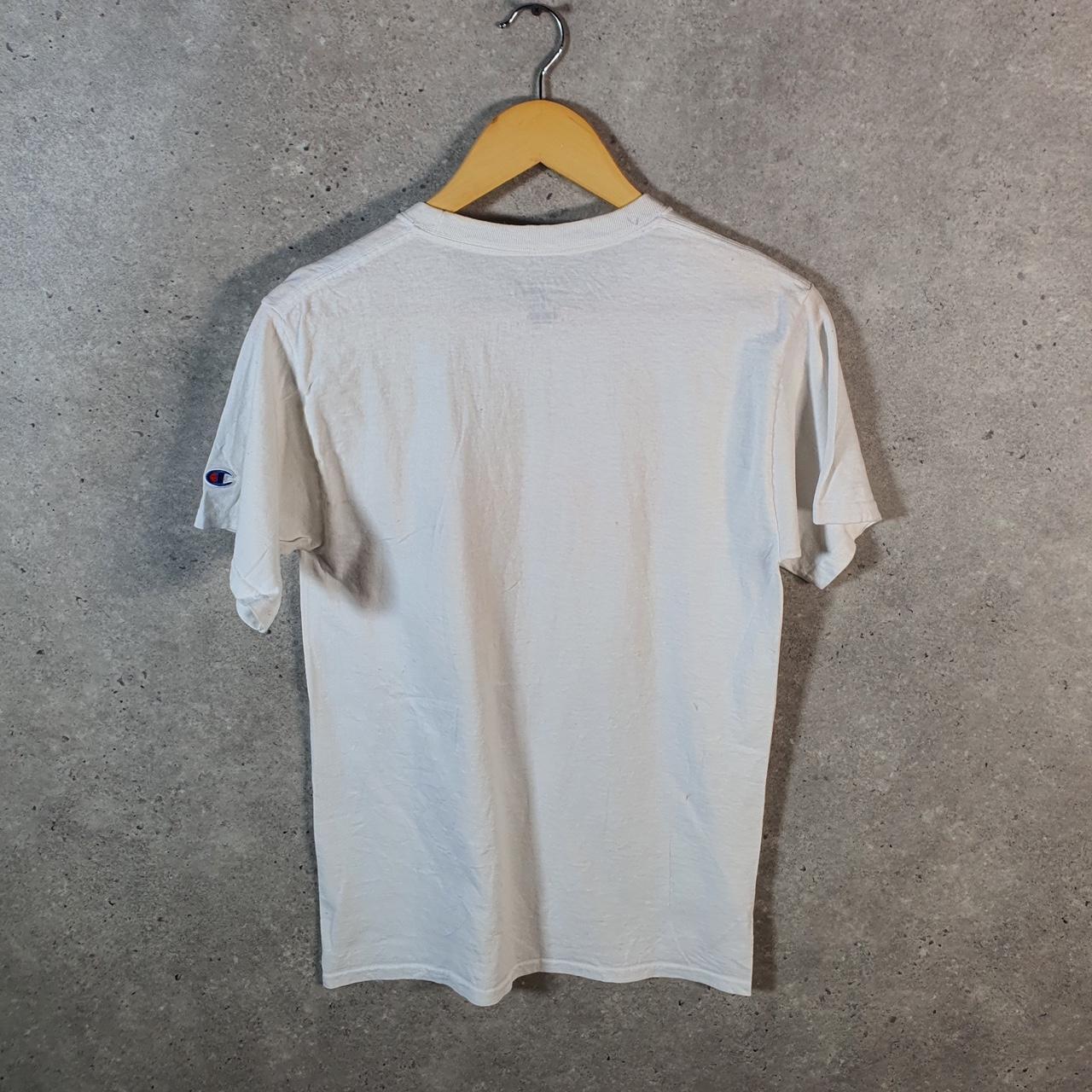 Vintage Champion Historically Black Logo T Shirt Mens Small White USA Athletic