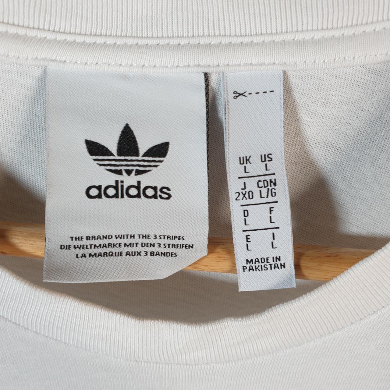 Vintage Adidas Trefoil Retro T Shirt Men’s Large White Logo Athletic