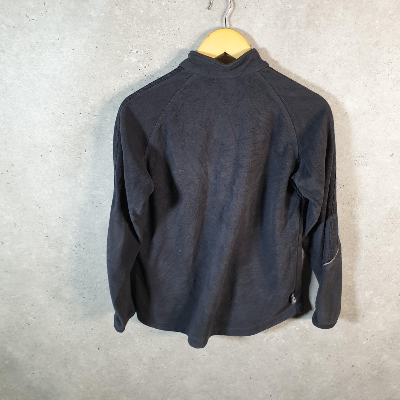 Vintage Adidas 1/4 Zip Fleece Sweatshirt Womens Medium Black Spellout Logo Winter