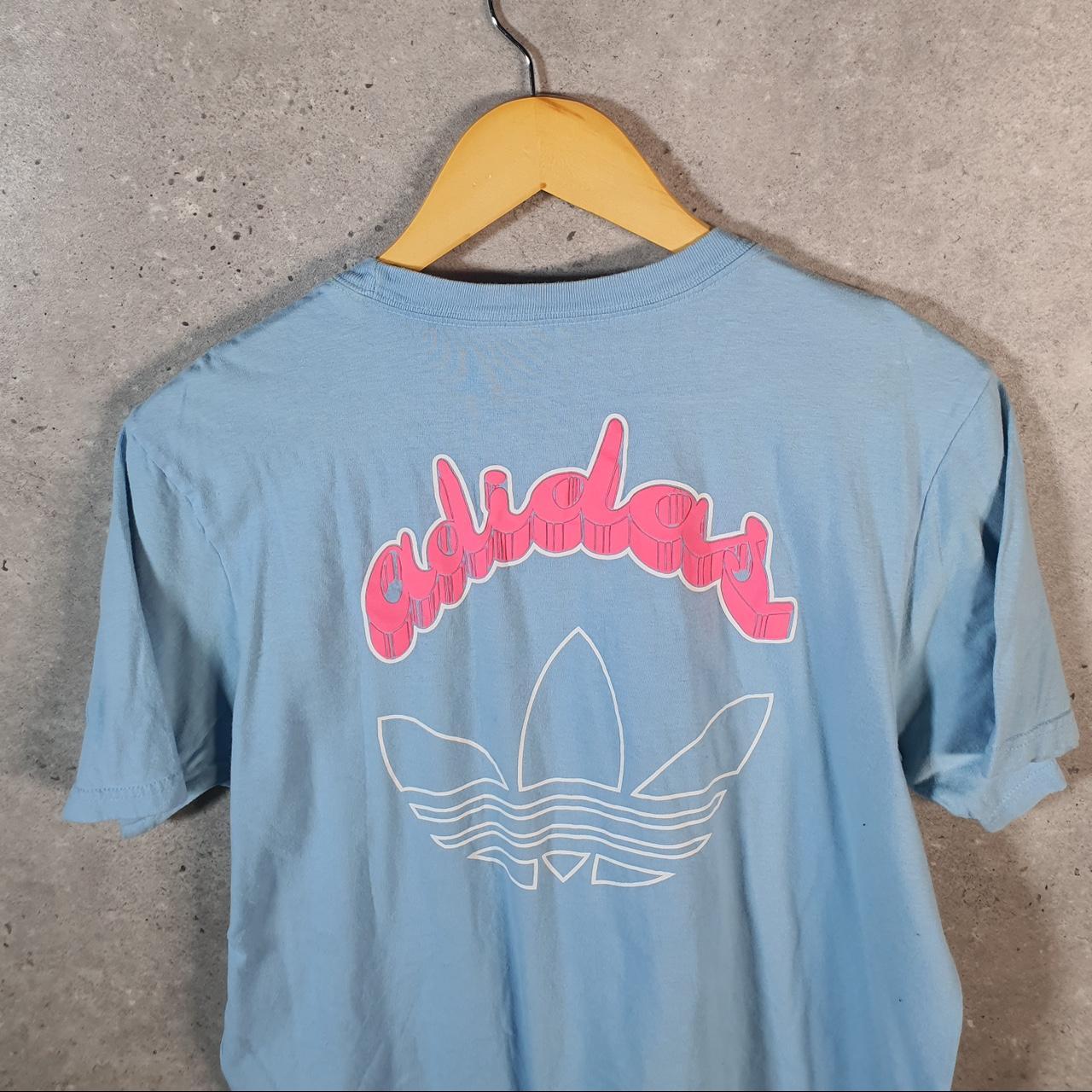 Vintage Adidas Originals Trefoil Spellout T Shirt Shirt Men’s Medium Blue Logo Athletic C9745