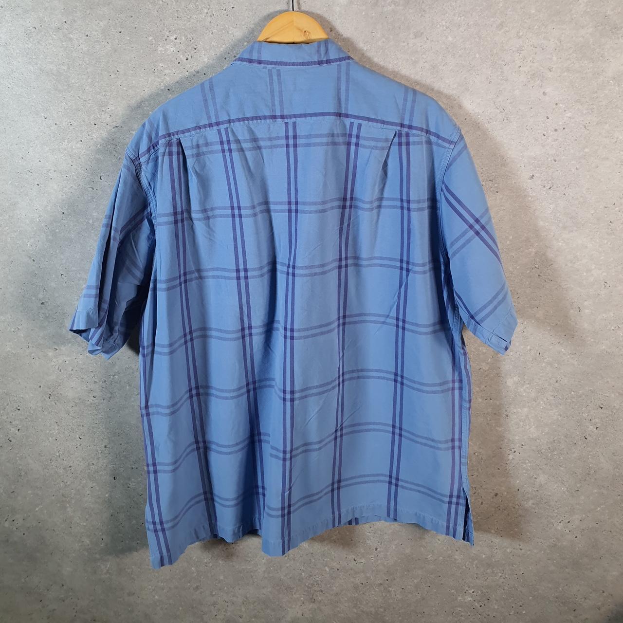 Vintage Ralph Lauren Button Down Shirt Men’s XL Blue Adams Checkered Pony Casual C8470