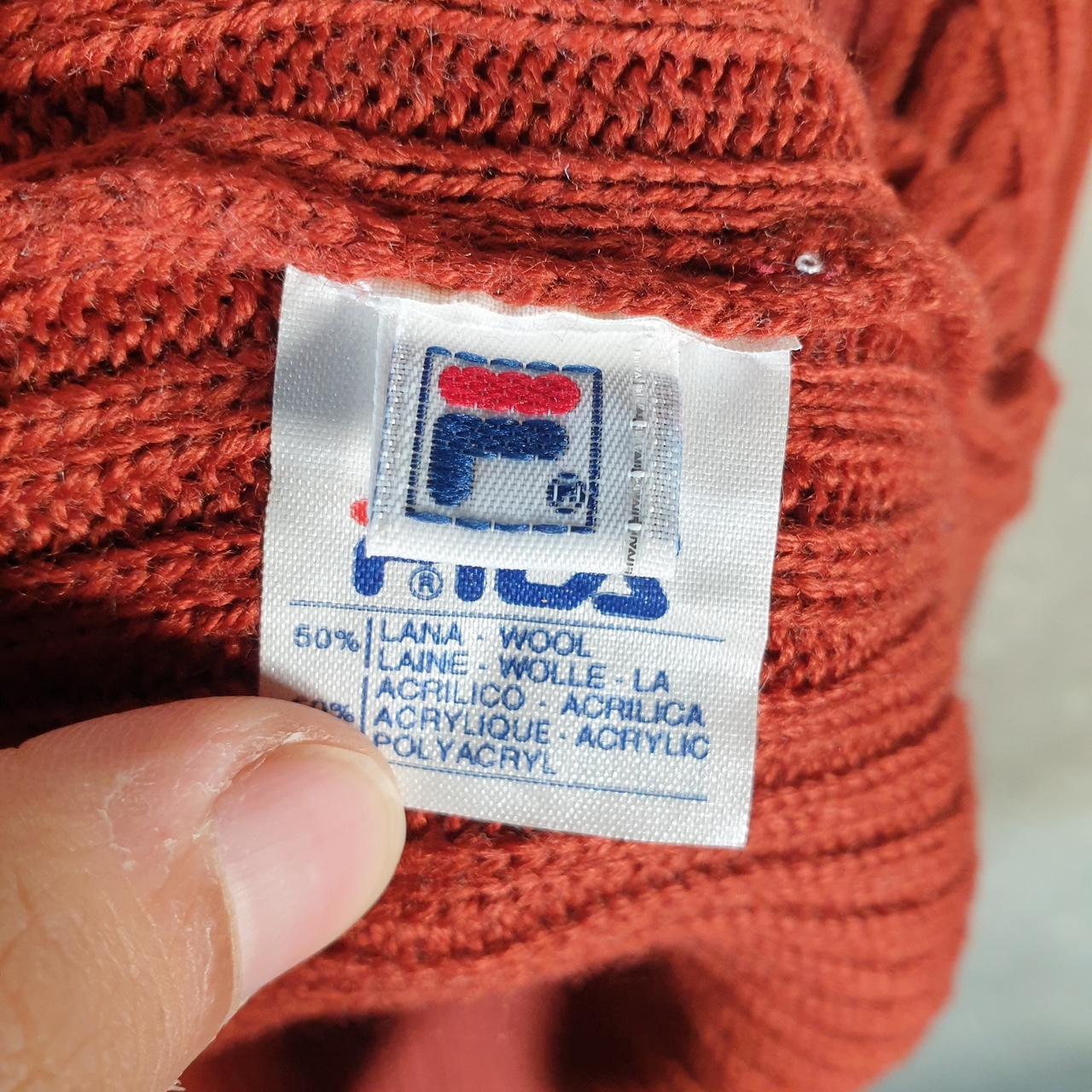 Vintage Fila Knit Sweater Women’s XL Orange Y2K Pullover Casual