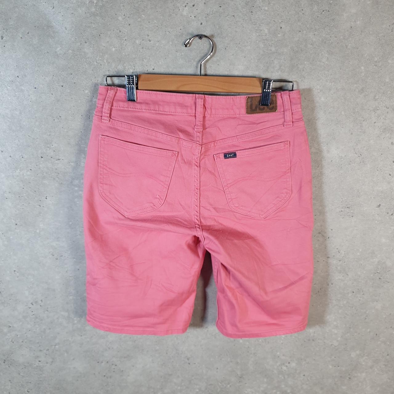 Vintage Lee Baggy Shorts Jorts Cargo Womens W28 Pink Relaxed Cotton