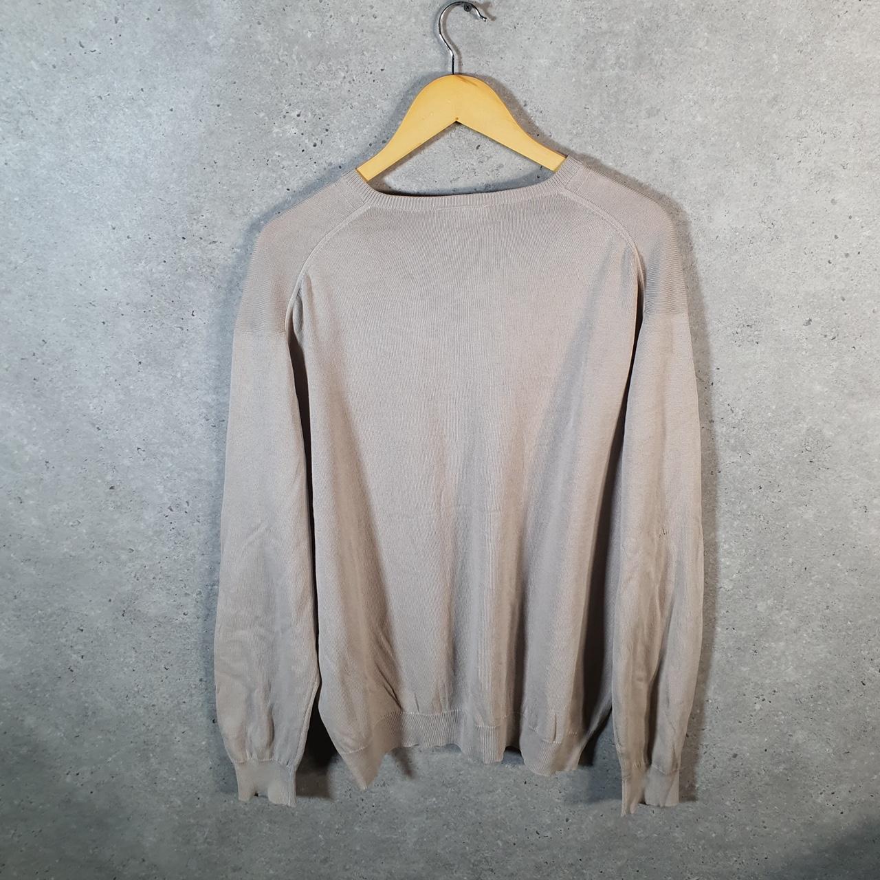 Vintage Lacoste Knit Sweater Mens XL Beige Y2K Jumper Logo