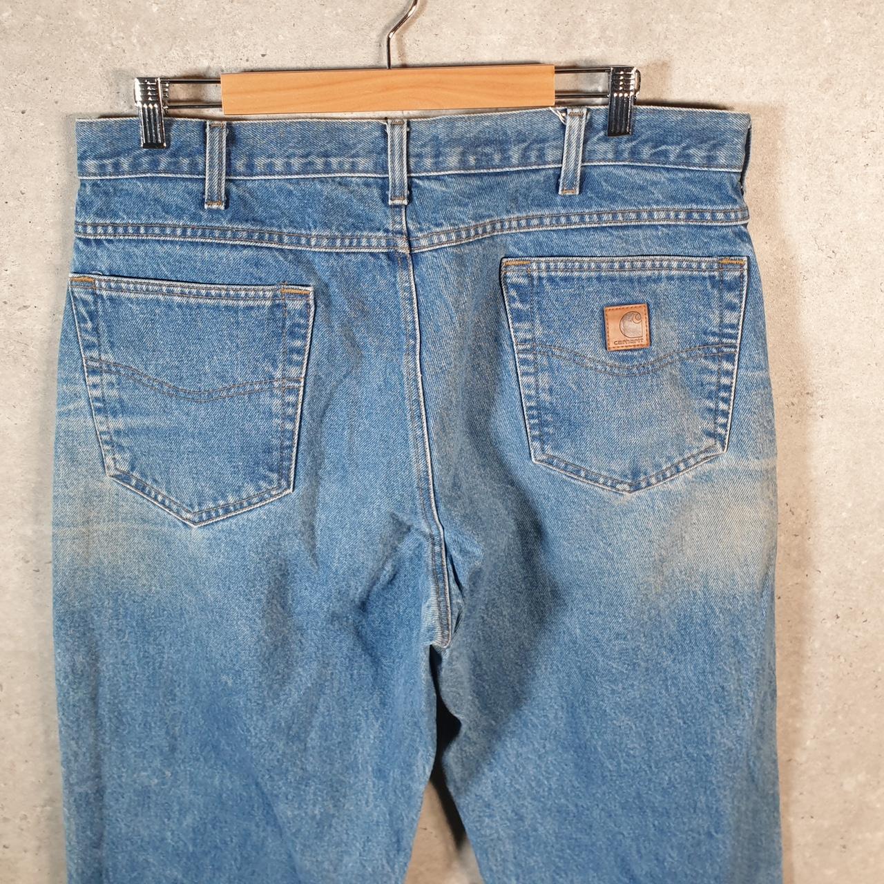 Vintage Carhartt Workwear Carpenter Jeans Mens W38 L32 Blue Denim Relaxed Fit USA