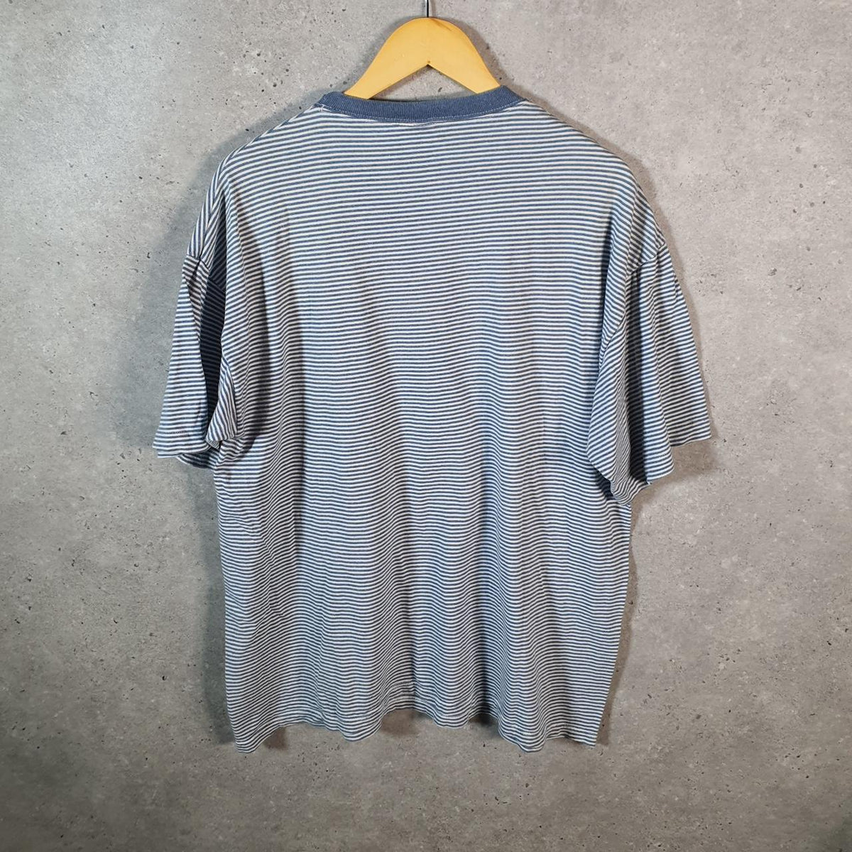 Vintage Cal Cru Las Vegas Nevada 90s USA Single Stitch T Shirt Men’s XL Blue Striped