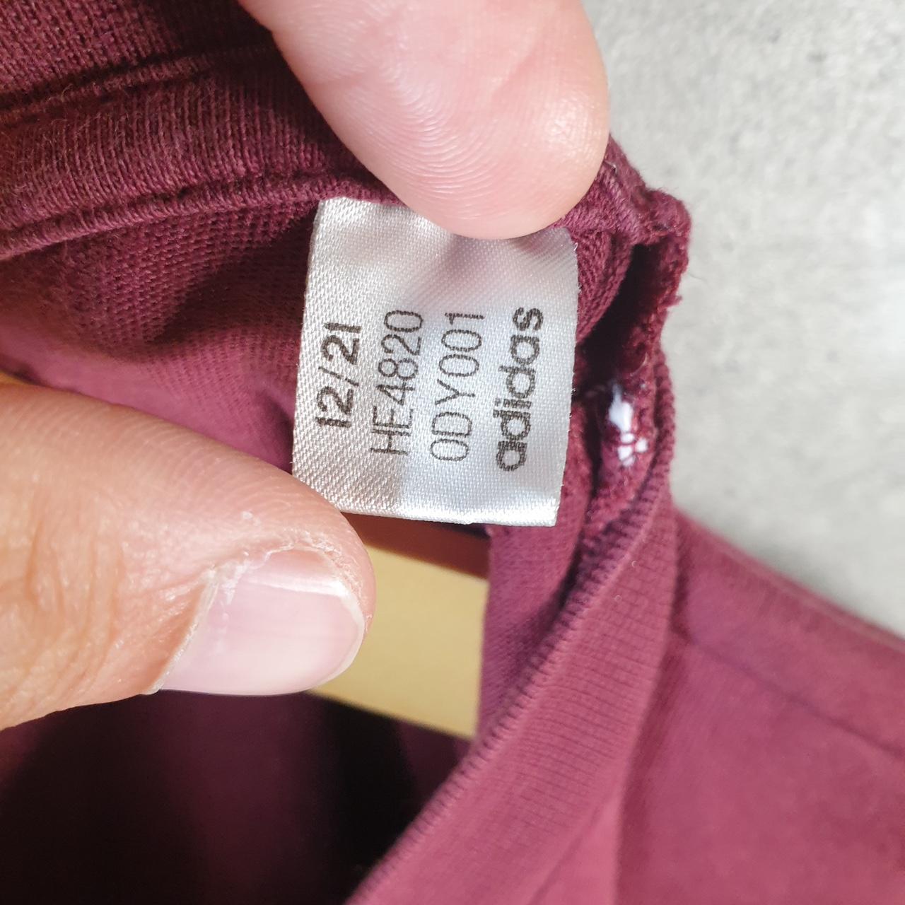 Vintage Adidas Soccer T Shirt Men’s Large Burgundy Red Three Stripes Logo Athletic