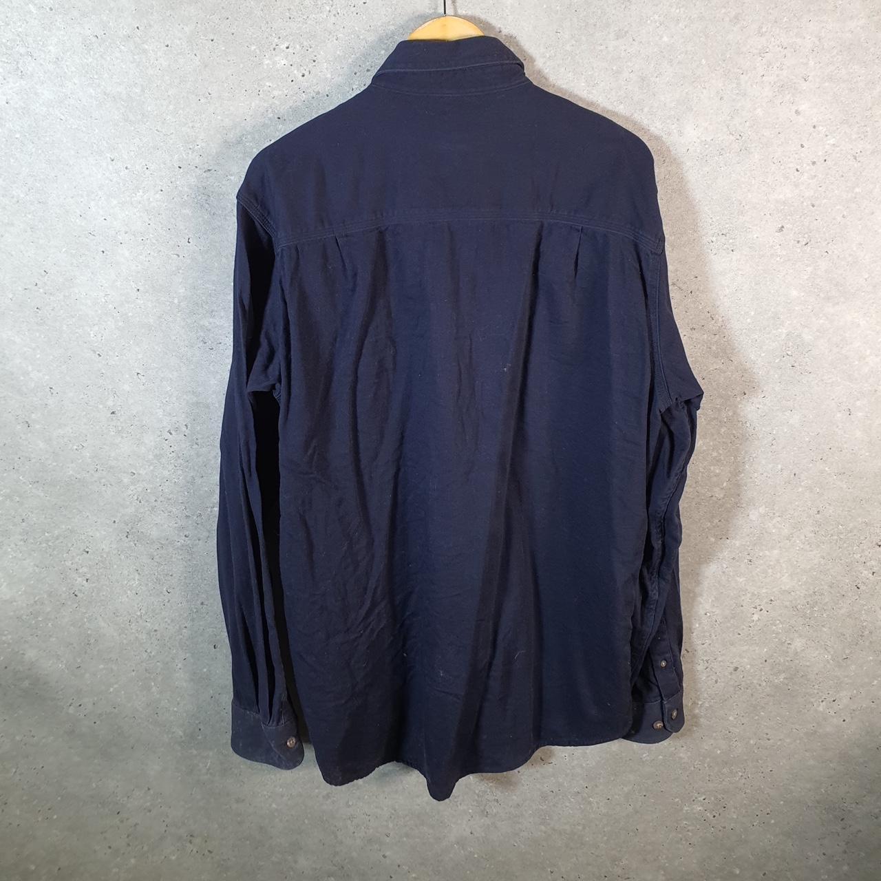 Vintage Carhartt FR Shirt Button Down Mens Medium Blue Chore Utility Relaxed - Big Fish Vintage