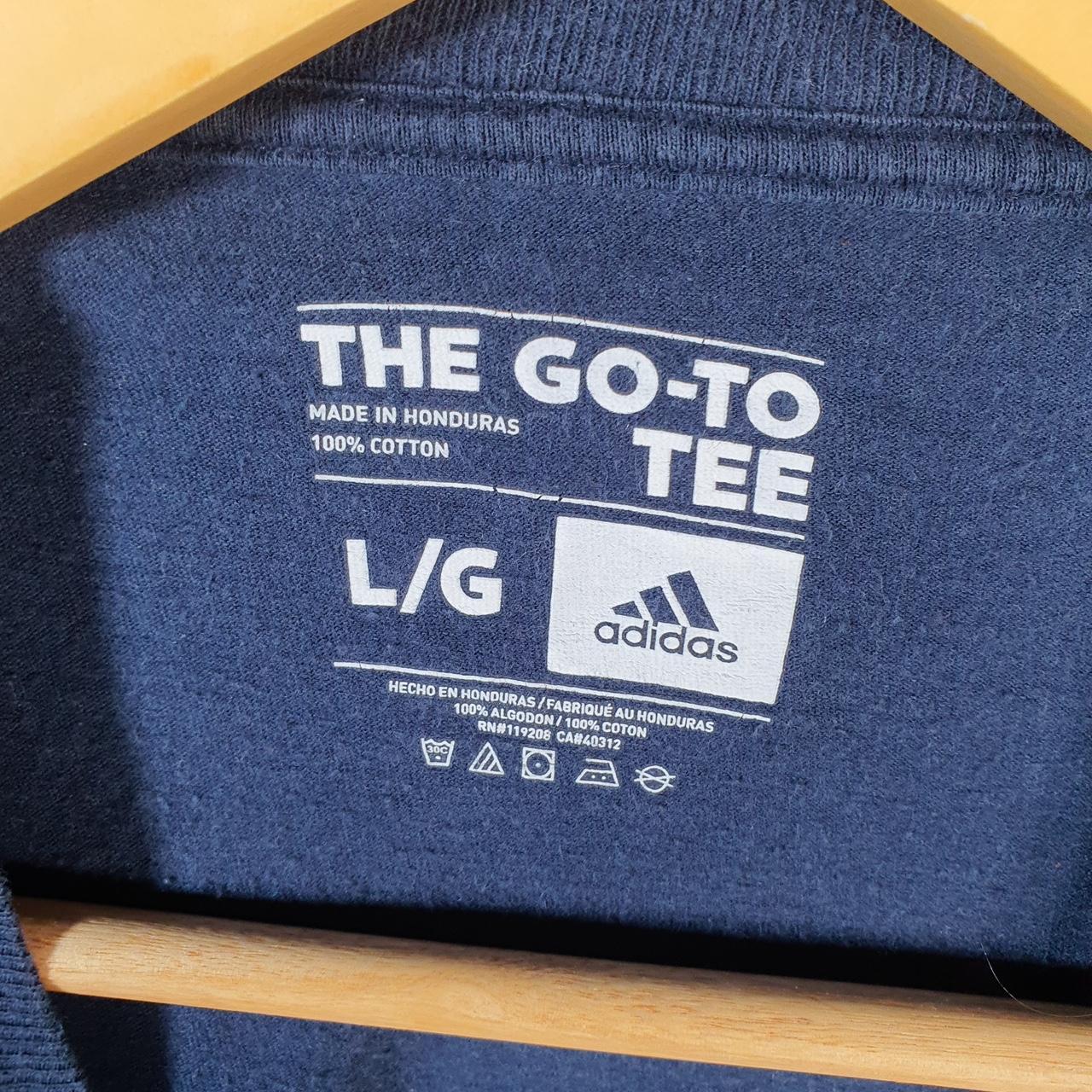 Vintage Adidas Go To Tee T Shirt Men’s Large Navy Blue Three Stripes Logo Athletic