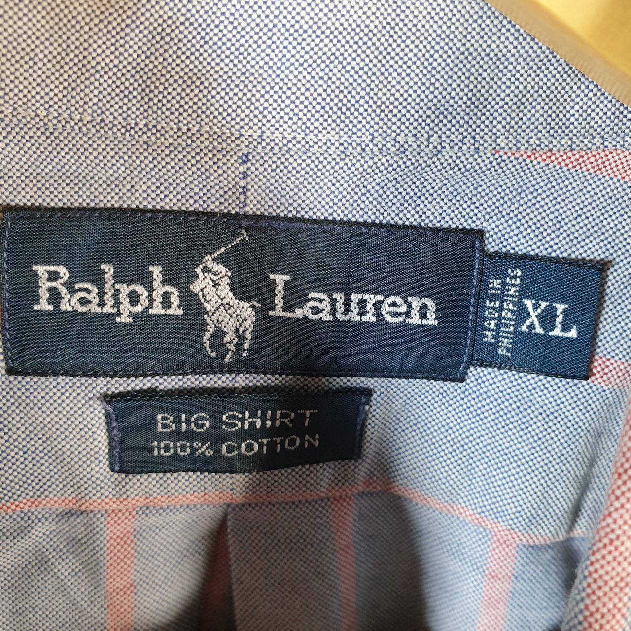 Vintage Ralph Lauren Button Down Shirt Men’s XL Blue Striped The Big Shirt Pony