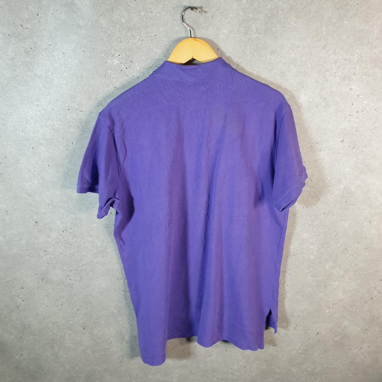 Vintage Ralph Lauren Polo Shirt Men’s Large Purple Custom Fit Embroidered Pony C9768