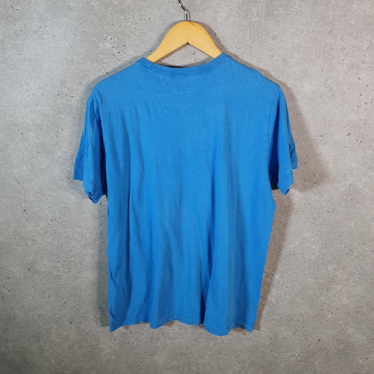 Vintage Nike Club T Shirt Shirt Men’s Medium Blue Spellout Logo Athletic C9576