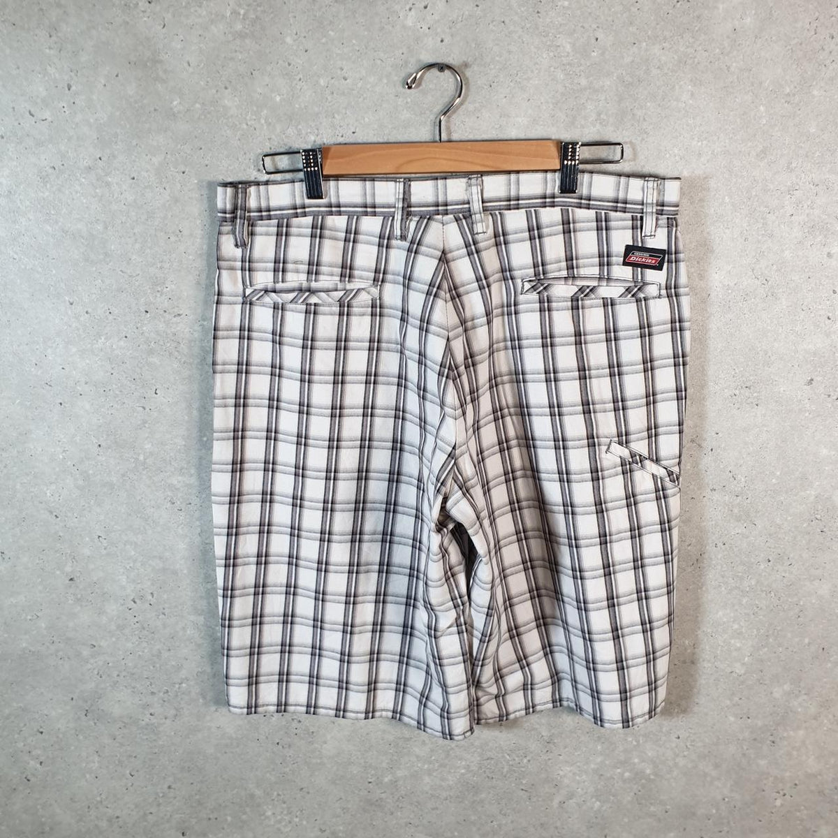 Vintage Dickies Baggy Chino Shorts Jorts Cargo Mens W34 Checkered Regular Fit