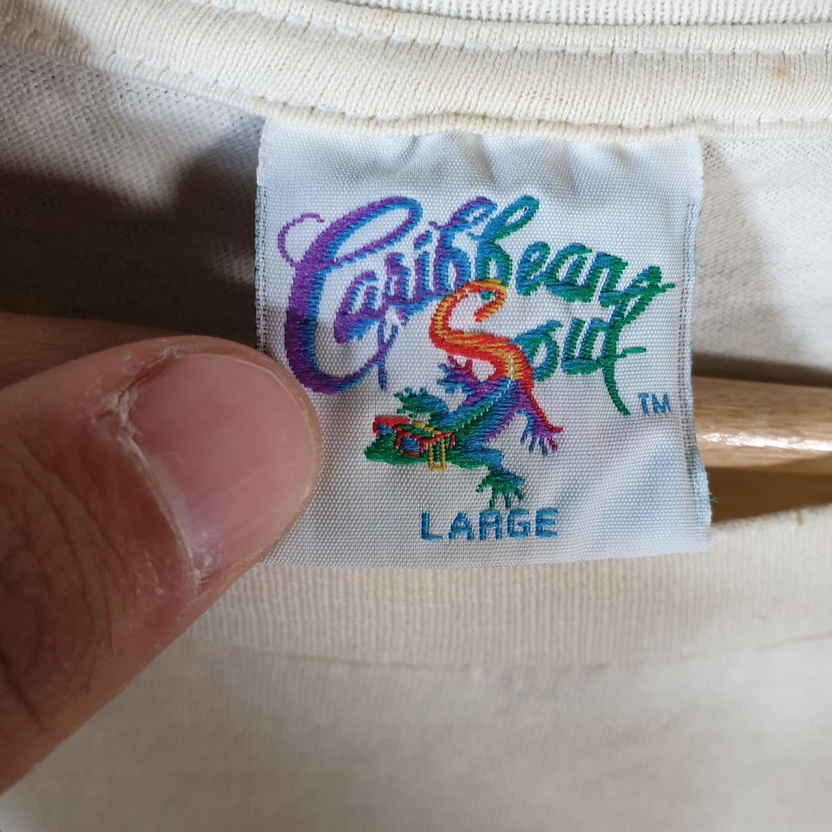 Vintage Caribbean Soul Harbour Ship Graphic 90s Single Stitch T Shirt Men’s Large White