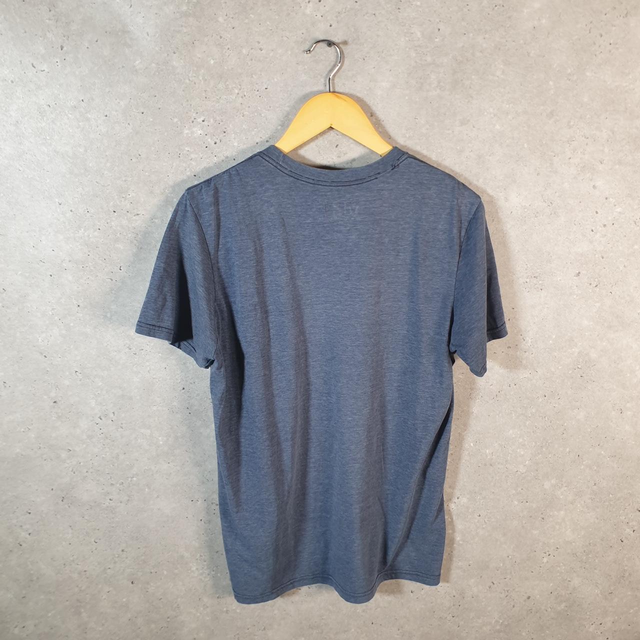 Vintage Adidas Spellout T Shirt Men’s Medium Blue Three Stripes Athletic