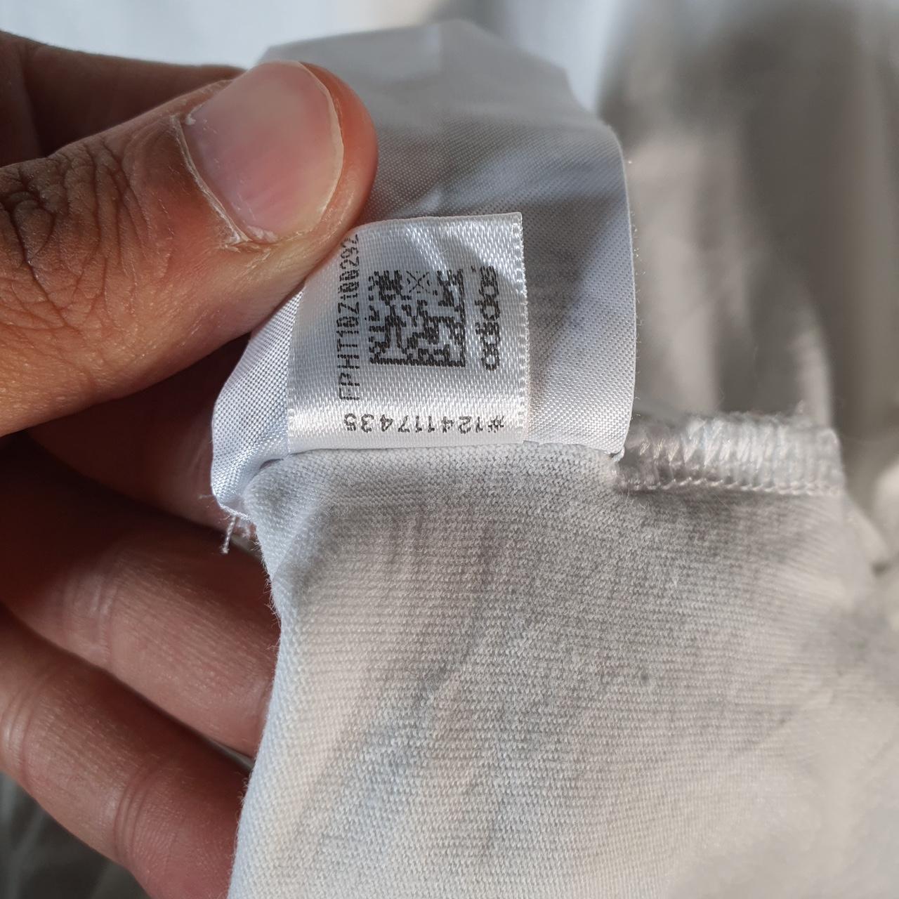 Vintage Adidas Spellout T Shirt Womens Large White Three Stripes Logo Athletic