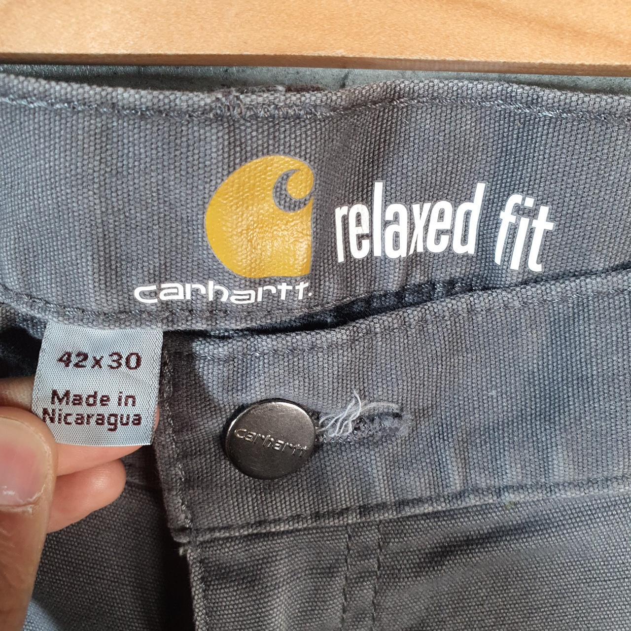 Vintage Carhartt Carpenter Trousers Mens W42 L30 Grey Relaxed Fit Workwear USA