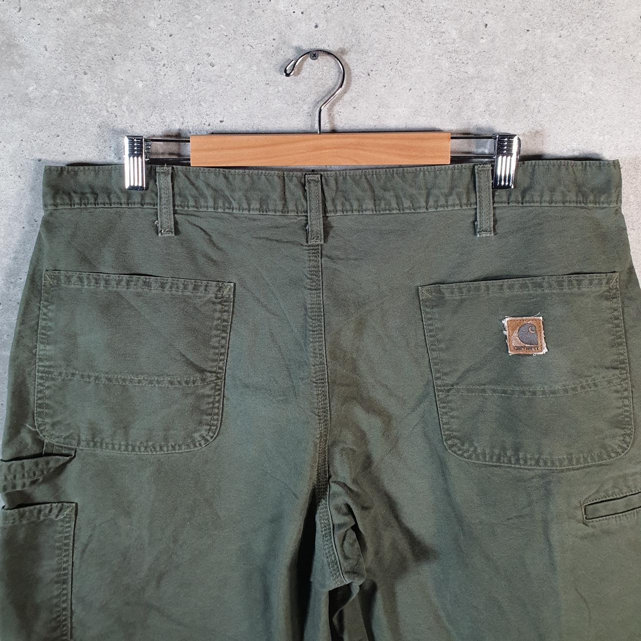 Vintage Carhartt Baggy Carpenter Shorts Jorts Cargo Men’s W40 Khaki Green Relaxed Fit Workwear A4722