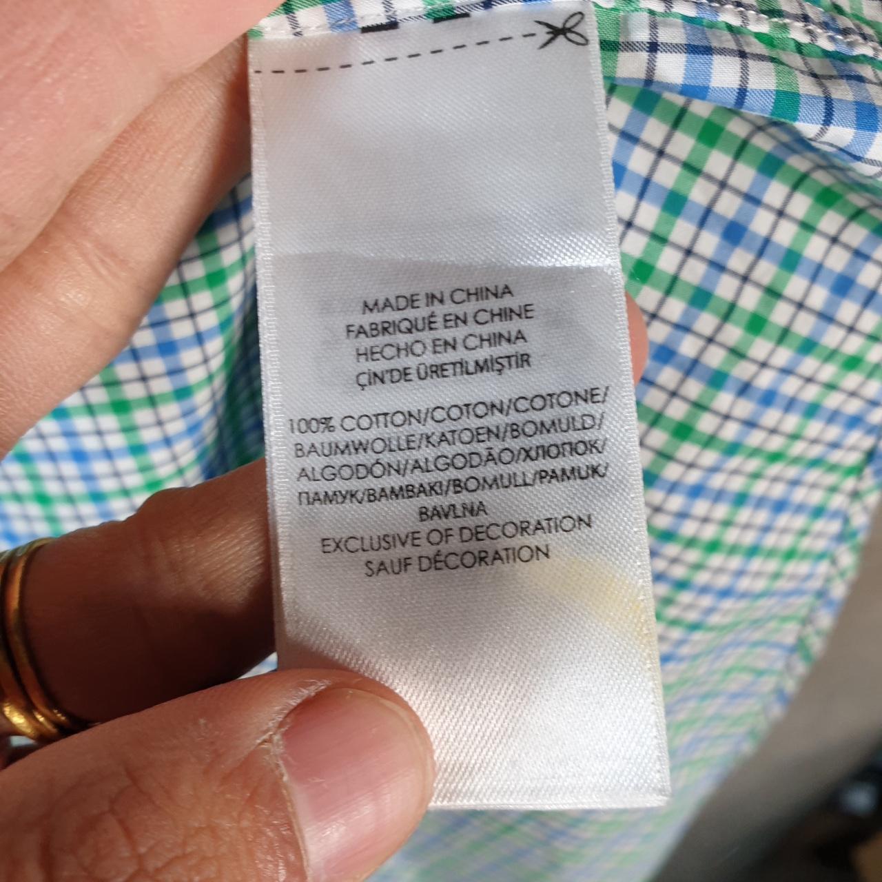 Vintage Ralph Lauren Button Down Shirt Men’s Large Green Checkered Stretch Fit Pony Cotton Big Fish Vintage