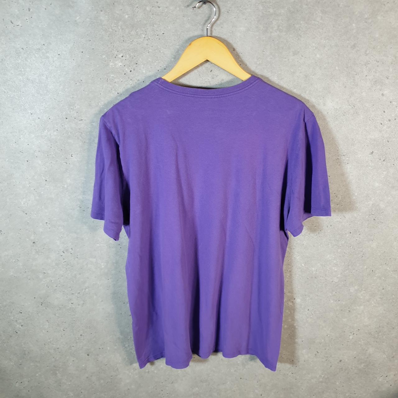 Vintage Nike Embroidered T Shirt Mens Large Purple Logo Single Swoosh Athletic