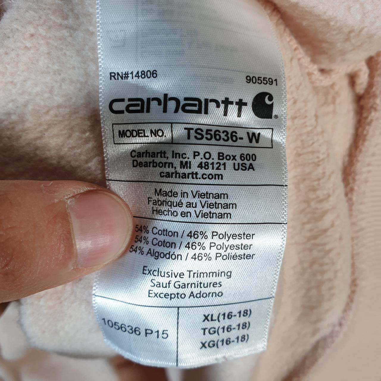 Vintage Carhartt Hoodie Womens XL Pink Pullover Blank Sweatshirt USA Relaxed Fit