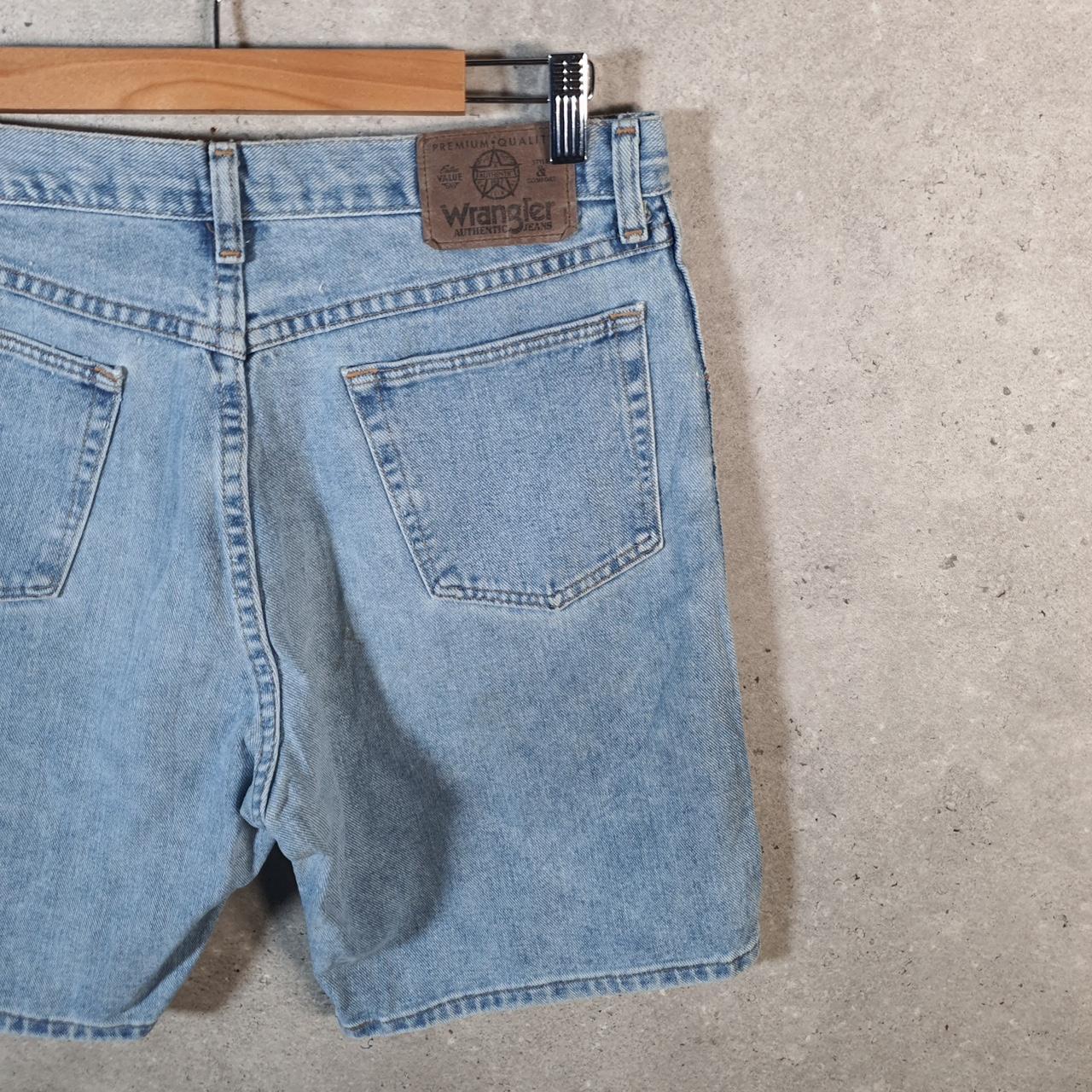 Vintage Wrangler Denim Shorts Jorts Cargo Men’s W30 Relaxed Blue Baggy Cotton