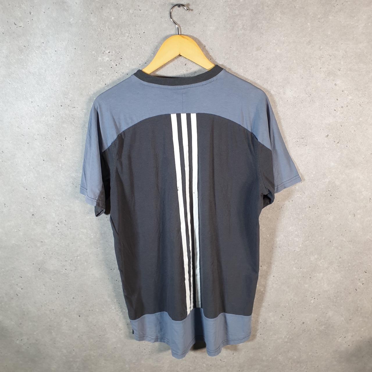 Vintage Adidas Spellout T Shirt Shirt Men’s Large Grey Three Stripes Logo Athletic C9695