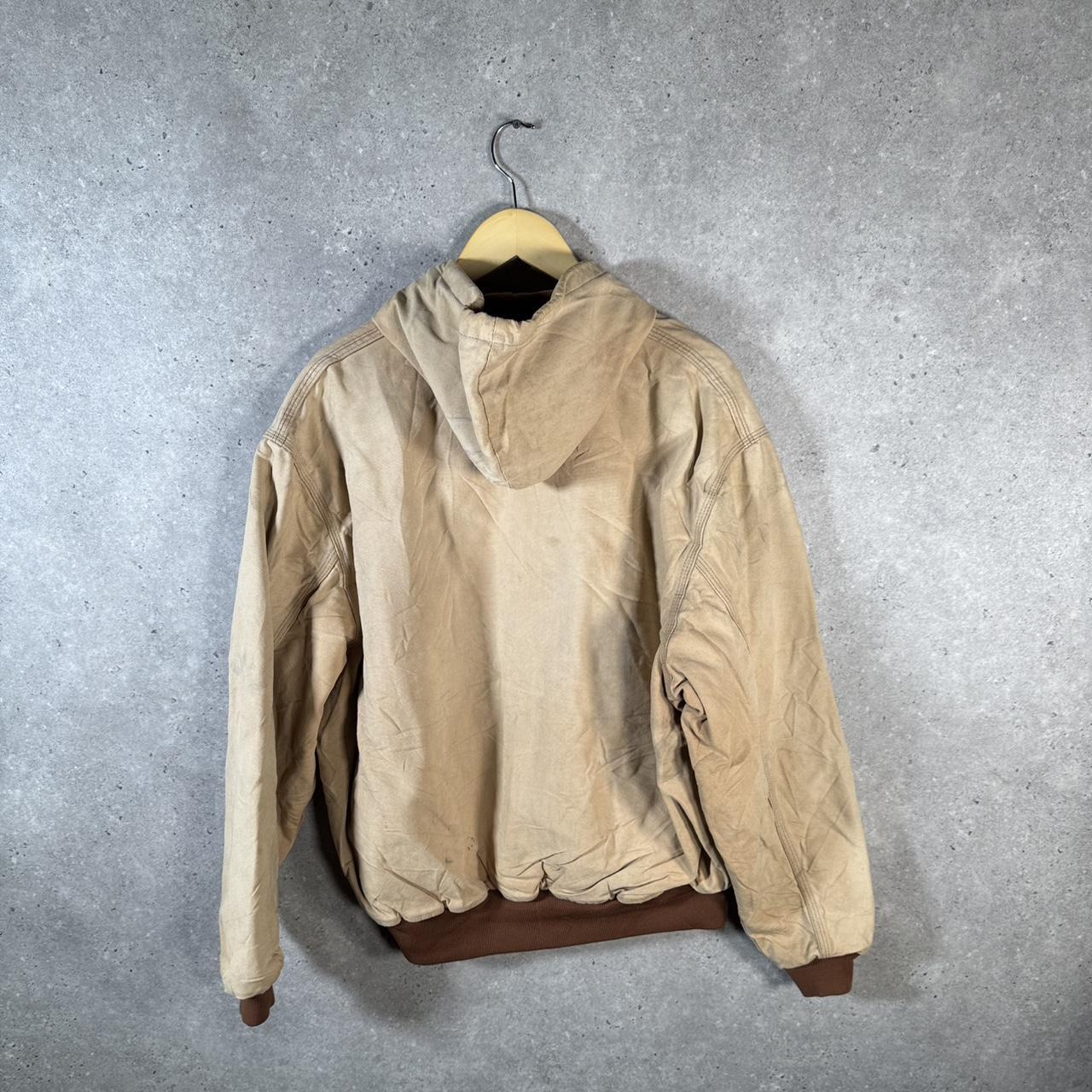 Vintage Carhartt Active Hooded Jacket Men’s XL Tan Brown Workwear Canvas USA