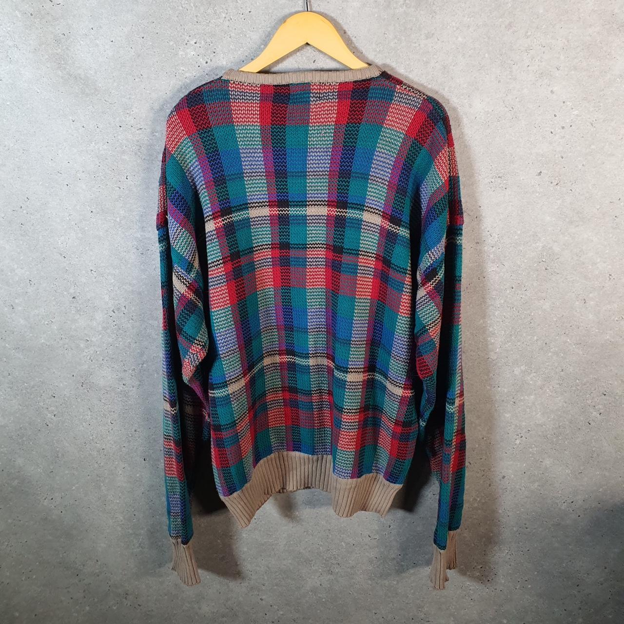 Vintage Boston Traders Knit Sweater Men’s XL Checkered Y2K Pullover Casual