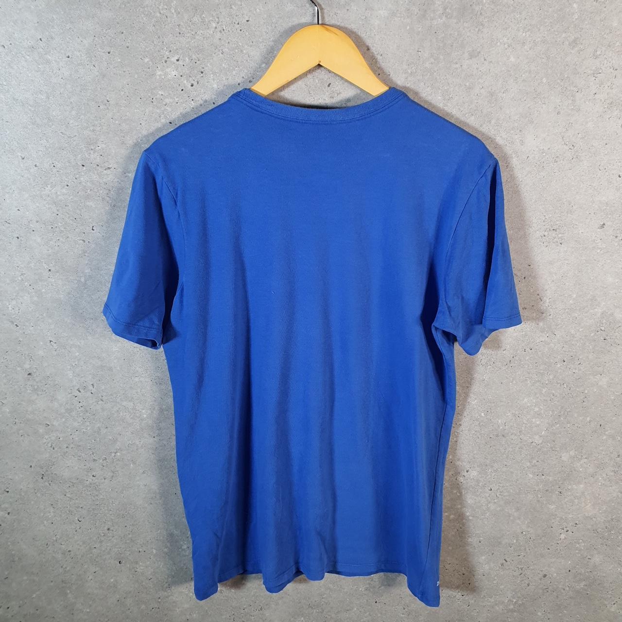 Vintage Nike Dri fit 3 Up 2 Down T Shirt Mens Medium Blue Printed Logo Swoosh Athletic