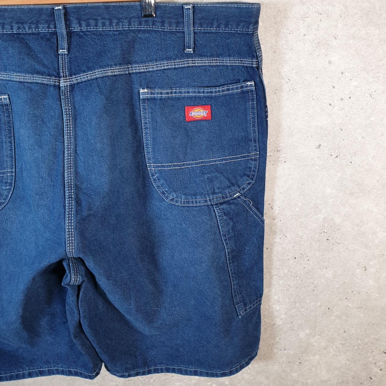 Vintage Dickies Baggy Denim Jean Shorts Jorts Cargo Mens W42 Blue Loose Fit