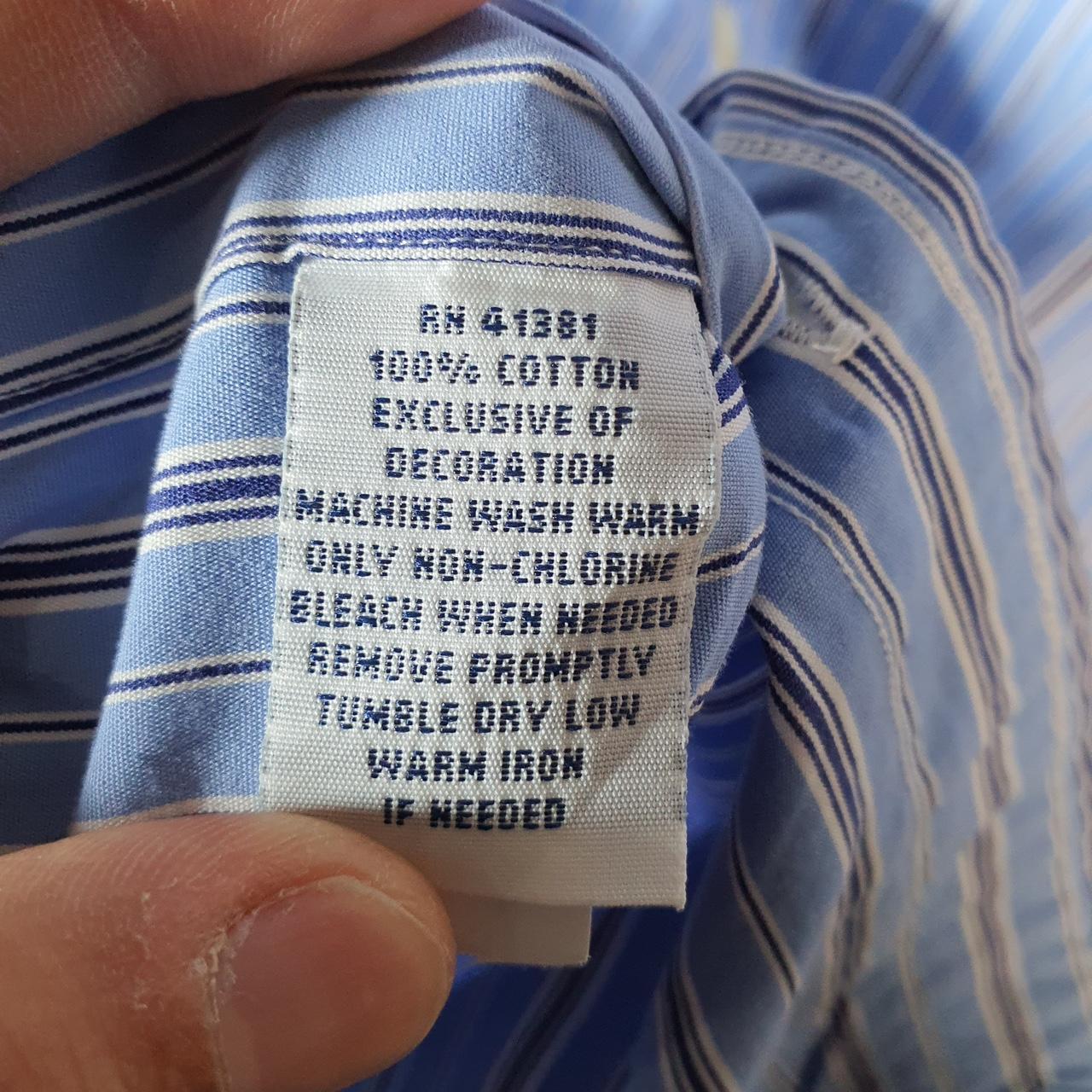 Vintage Ralph Lauren Button Down Shirt Men’s Medium Blue Striped Slim Fit Pony Cotton