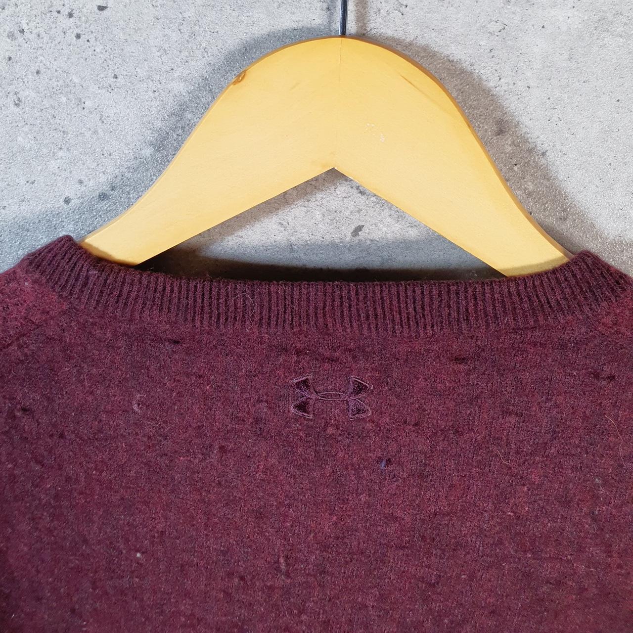 Vintage Under Armour Knit Sweater Women’s Large Burgundy Y2K Pullover Casual