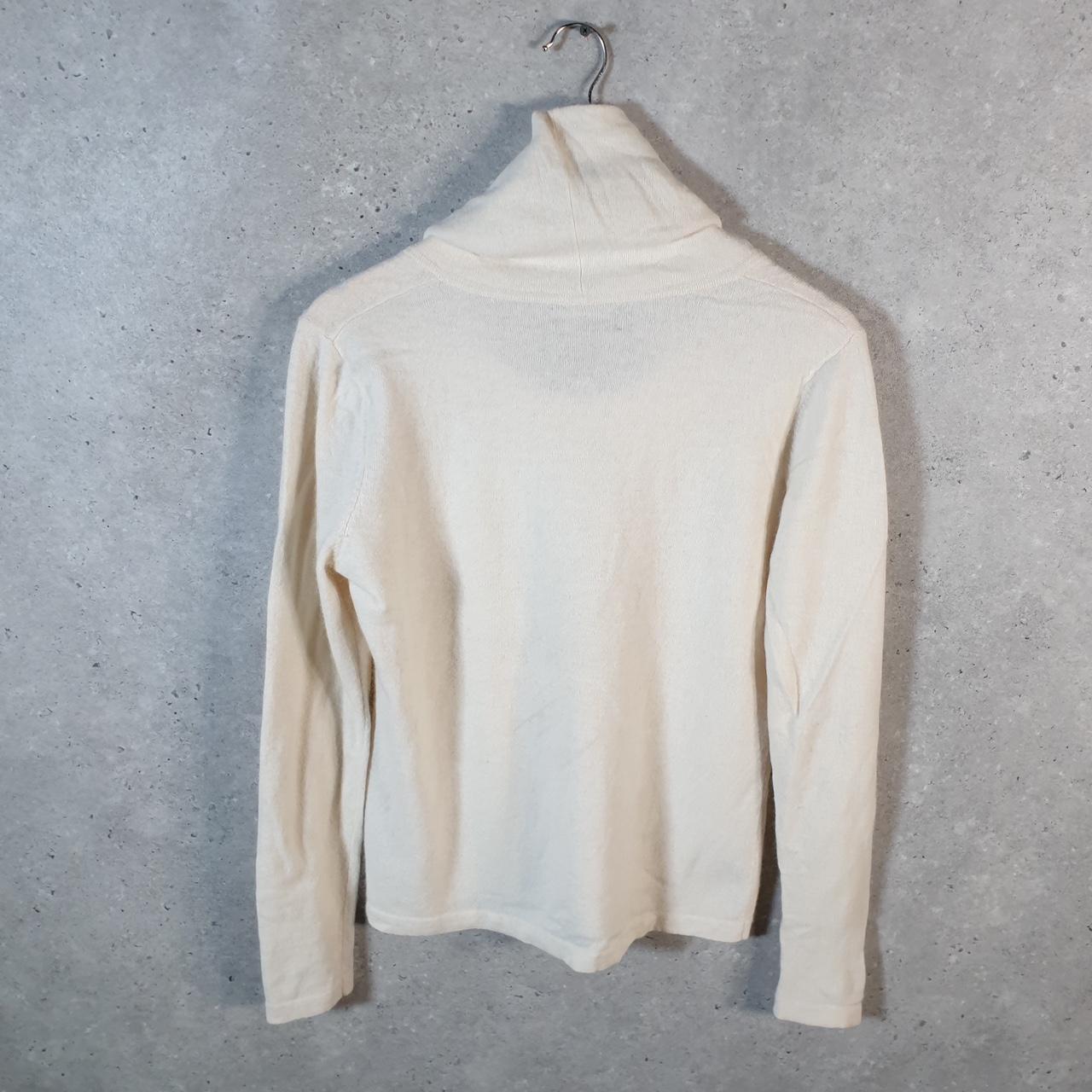 Vintage Ralph Lauren Polo Knit Sweater Womens Medium Cream Cotton Pullover